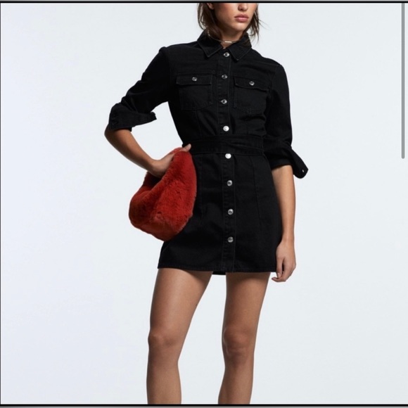 Zara Dresses Zara Black Denim Dress Poshmark